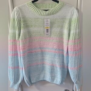 Joseph A. Pastel Striped Women's Pullover Sweater